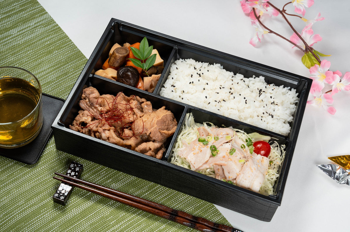 牛すきと豚しゃぶの肉盛り弁当【上】